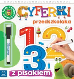 Okadka ksiki - Cyferki przedszkolaka 5-6 lat. Seria z pisakiem. Pisz, licz i zmazuj