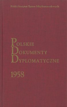 Okadka ksiki - Polskie Dokumenty Dyplomatyczne 1958