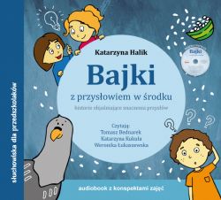 Okadka ksiki - Bajki z przysowiem w rodku. Audiobook CD + konspekty