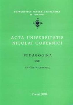 Okadka ksiki - Acta Universitatis Nicolai Copernici. Pedagogika XXIII. Historia wychowania