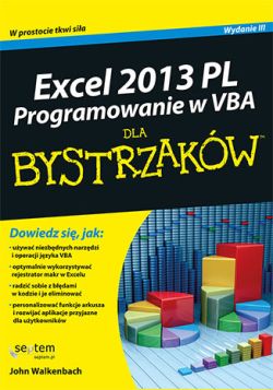 Okadka ksiki - Excel 2013 PL. Programowanie w VBA dla bystrzakw