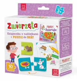 Okadka ksiki - Zwierzta. Ksieczka z naklejkami i PUZZLE do pary