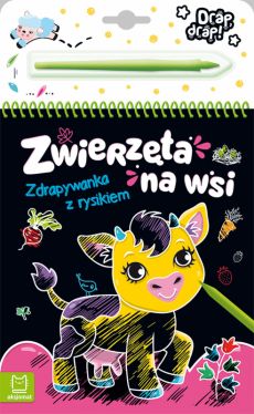 Okadka ksiki - Zwierzta na wsi. Zdrapywanka z rysikiem