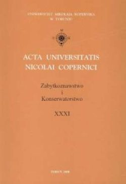 Okadka ksiki - Acta Universitatis Nicolai Copernici Zabytkoznawstwo i Konserwatorstwo XXIX