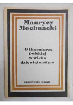 Okadka ksiki - O literaturze polskiej w wieku dziewitnastym