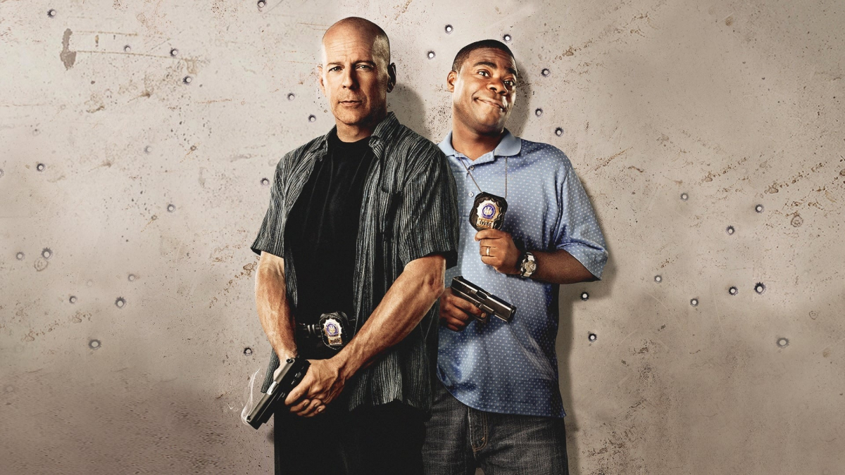Bruce Willis jako Jimmy Monroe oraz Tracy Morgan jako Paul Hodges w filmie "Cop Out: Fujary na tropie". 
