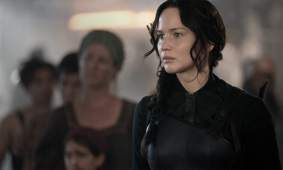 Jennifer Lawrence jako Katniss Everdeen w filmie Igrzyska Śmierci: Kosogłos