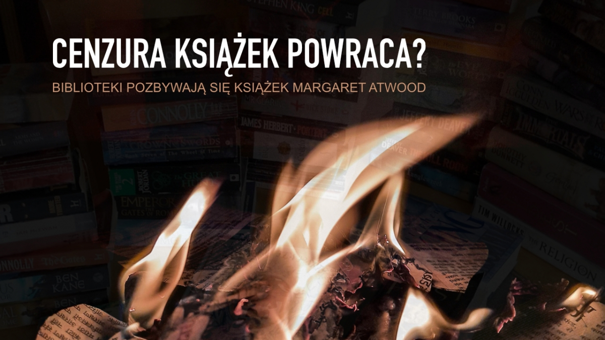 Grafika ilustracyjna zawierająca podpis: Cenzura książek powraca?