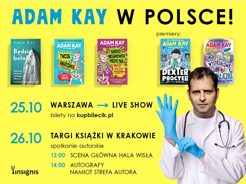 Adam Kay w Polsce - zaproszenie na spotkania autorskie